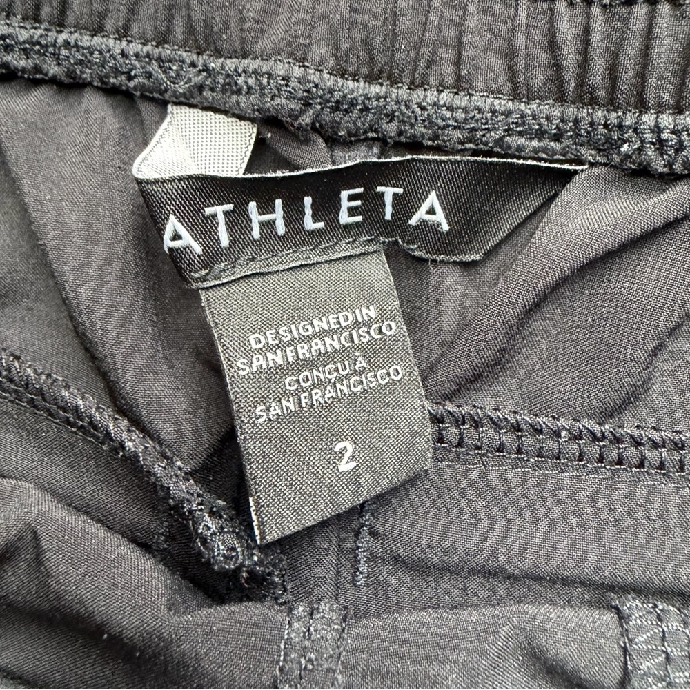 Athleta Brooklyn Jogger Pants Women Size 2 Black Stretch Zip Pocket Gym Active - Picture 7 of 9